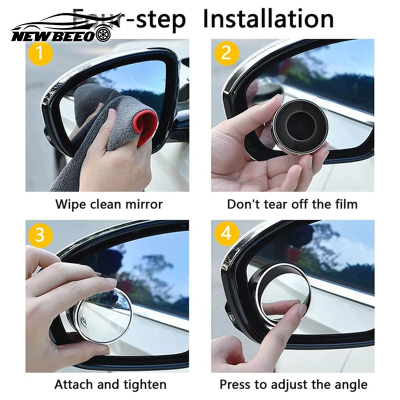 Pair of Arenzza car blind spot mirrors showing reflective surfaces for improved visibility on vehicle side mirrors.