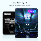 Arenzza magnetic rechargeable car interior roof light with multiple lighting modes, mounted inside a vehicle ceiling.