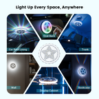 Aarenza magnetic rechargeable car interior roof light with multiple lighting modes installed on a vehicle ceiling.