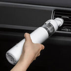 Aarenza Slim V8 Mate cordless car vacuum with high power, ultra-slim design, and long battery life, shown in a vehicle interior.