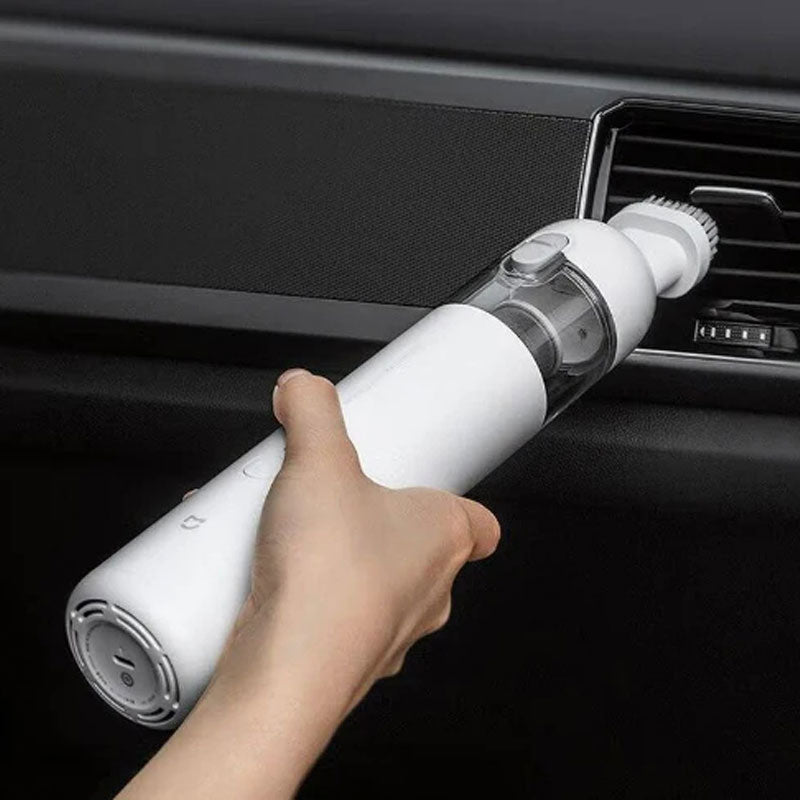 Aarenza Slim V8 Mate cordless car vacuum with high power, ultra-slim design, and long battery life, shown in a vehicle interior.