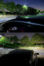 Arenzza car safety warning long-range remote pilot laser light mounted on vehicle for enhanced road visibility and safety.