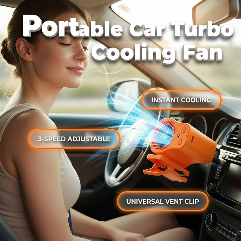 Arenzza hands-free personal cooling fan with LED display, compact car accessory for portable cooling and convenience.