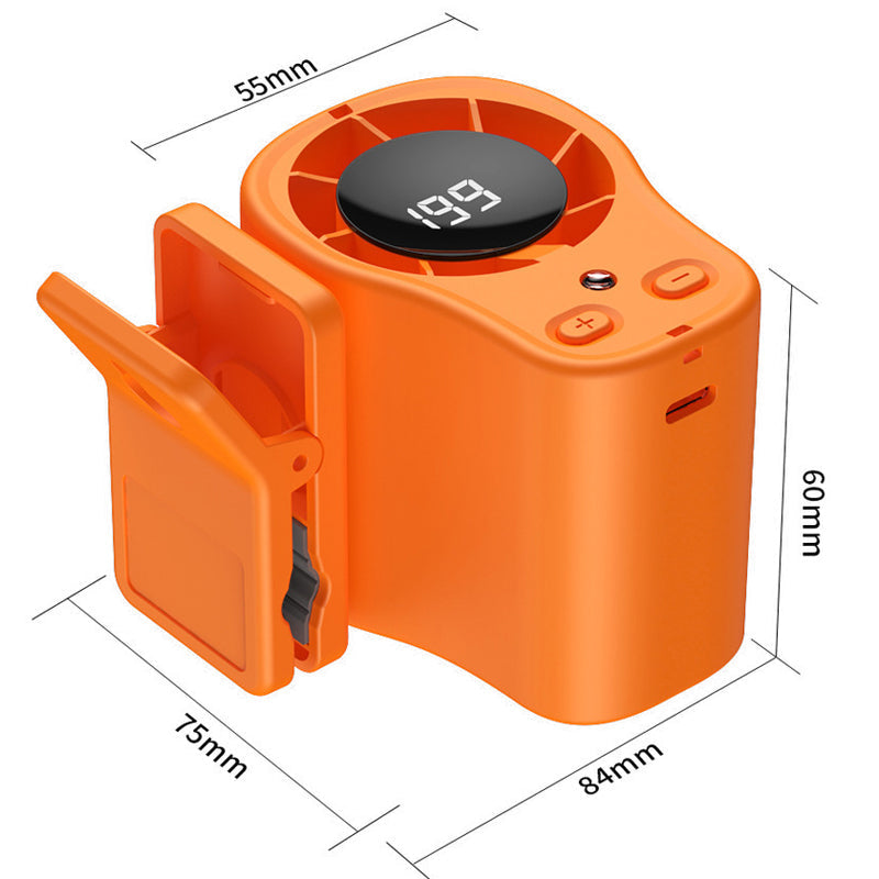 Arenzza hands-free personal cooling fan with LED display, car accessory, compact design, perfect for staying cool on the go.