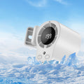 Arenzza hands-free personal cooling fan for cars with LED display, compact car accessory for cooling on the go.