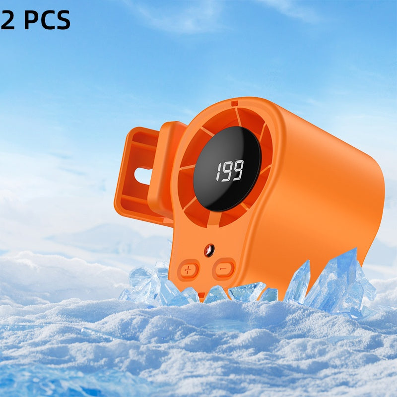 Arenzza hands-free personal cooling fan with LED display, car accessory, compact portable fan for personal comfort.