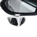 Arenzza dual-lens 360° adjustable blind spot mirror for cars, showing reflective surface and mounting bracket.