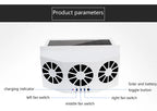Arenzza solar car cooling artifact with air circulation exhaust fan installed on vehicle roof for enhanced cooling and airflow.
