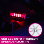 Arenzza USB LED car interior ambient lighting installed inside a vehicle, providing colorful ambient illumination for the car interior.
