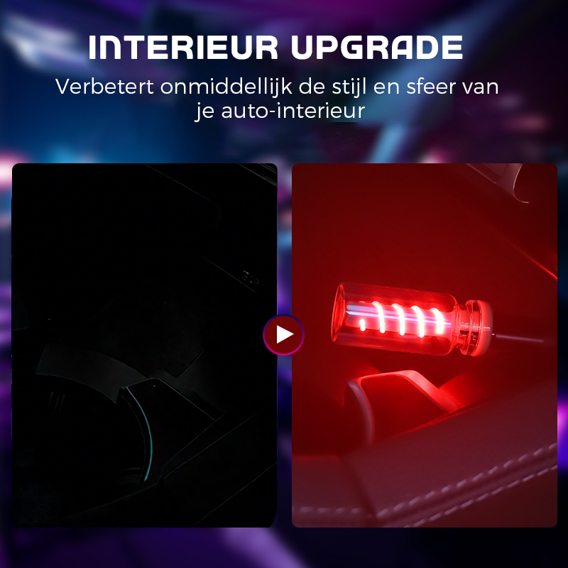 Arenzza USB LED car interior ambient lighting strip installed in a vehicle's cabin for customizable mood lighting.