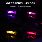 Arenzza USB LED car interior ambient lighting strip installed inside vehicle cabin, providing colorful accent lighting.