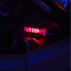 Arenzza USB LED car interior ambient lighting installed inside a vehicle, illuminating the cabin with soft, colorful light.