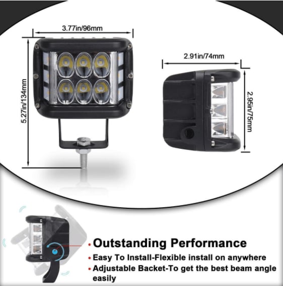 Arenzza dual color LED car light installed on a vehicle's side, providing vibrant illumination for car accessories.