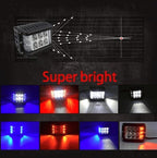 Arenzza car dual-sided LED light with dual color options installed on a vehicle's side for enhanced visibility and style.