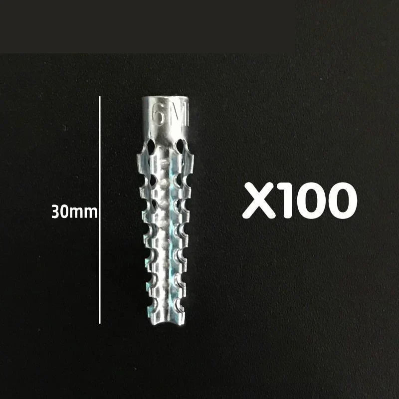 Arenzza lightweight iron expansion tube for construction, shown in a clear image highlighting its cylindrical shape and metal finish.