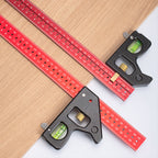 Arenzza Combination Square Ruler with 45-90 degree marking, steel construction, and clear measurement markings for precise woodworking.