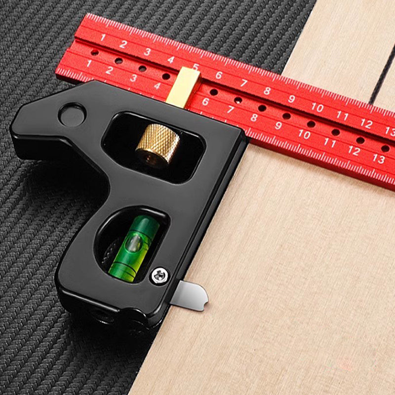 Arenzza combination square ruler with 45-90 degree markings, metal construction for precise woodworking and metalworking projects.