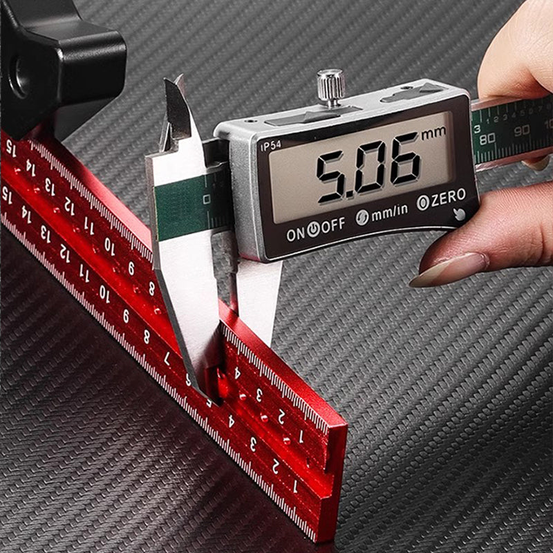 Arenzza combination square ruler with 45-90 degree marking, metal construction for precise woodworking and metalworking measurements.