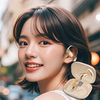 Arenzza waterproof Bluetooth ear-hook headphones with in-ear design and adjustable fit, shown in black with ear hooks.