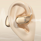 Arenzza waterproof Bluetooth ear-hook headphones with in-ear design, black color, and secure fit for active listening.