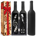 Arenzza wine opener set with corkscrew, foil cutter, and wine stopper on a wooden surface, perfect for wine lovers.