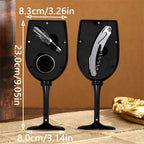 Arenzza wine opener set with corkscrew, foil cutter, and wine stopper for wine lovers on a clear background.