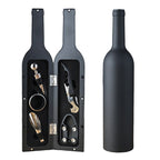 Arenzza wine opener set with corkscrew, foil cutter, and wine pourer for wine lovers, displayed on a wooden table.