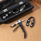 Arenzza wine opener set with corkscrew, foil cutter, and bottle opener for wine lovers, displayed on a neutral background.