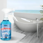 Arenzza antibacterial bathroom cleaner and limescale remover in a spray bottle, designed for cleaning and disinfecting bathroom surfaces.
