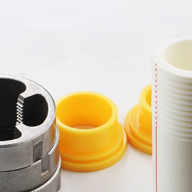 Arenzza electric drill water pipe threader tool with adjustable components for pipe threading and fitting.