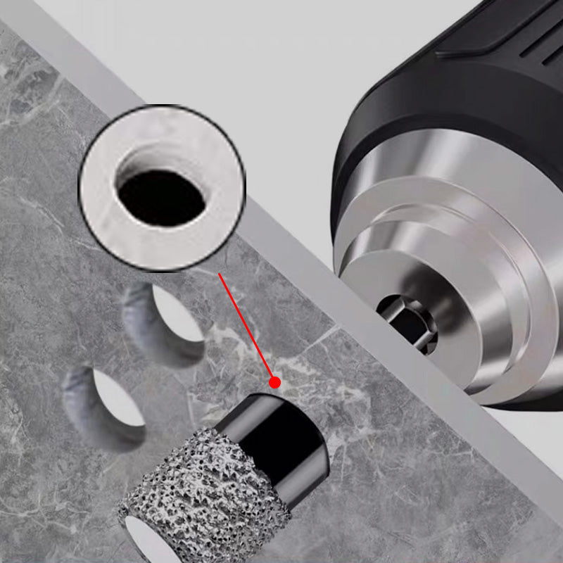Arenzza hex shank drill bits for marble, tile, and stone, shown in a close-up image with multiple drill bits arranged together.