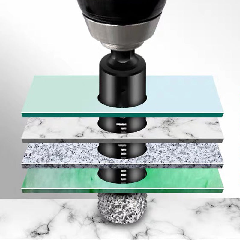 Arenzza hex shank drill bits for marble, tile, and stone shown in a close-up image, ideal for drilling in tough materials.