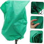 Arenzza plant thickened drawstring bag for freeze protection, showing a durable cover with drawstrings on a garden plant.
