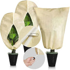 Arenzza Plant Thickened Drawstring Bag for freeze protection, with a clear view of the insulated cover designed for outdoor plants.