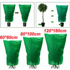 Arenzza plant freeze protection cover with drawstring for winter, thickened material to safeguard plants from cold weather.