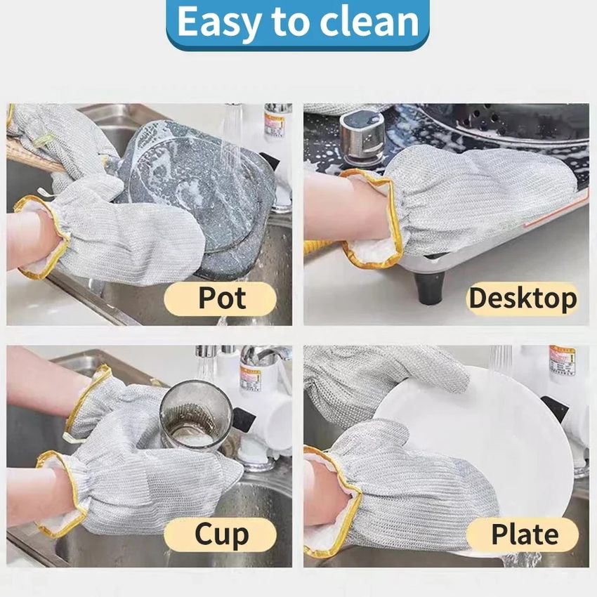 Arenzza kitchen dishwashing wire gloves, clearanced 10 pairs, useful for protecting hands during dishwashing and cleaning tasks.