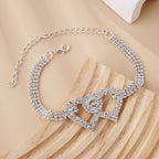 Arenzza Heart X Heart ankle bracelet with delicate silver chain and heart charms, perfect for stylish summer accessories.