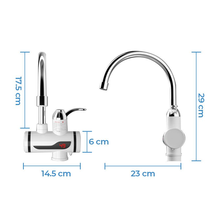 Arenzza instant electric water heater faucet with sleek design, mounted on a sink for quick hot water access.