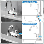 Arenzza instant electric water heater faucet with sleek design and control panel, ideal for quick hot water at the sink.