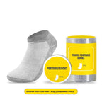 Arenzza non-washable portable compressed cotton socks displayed, designed for comfortable, compact wear and easy portability.