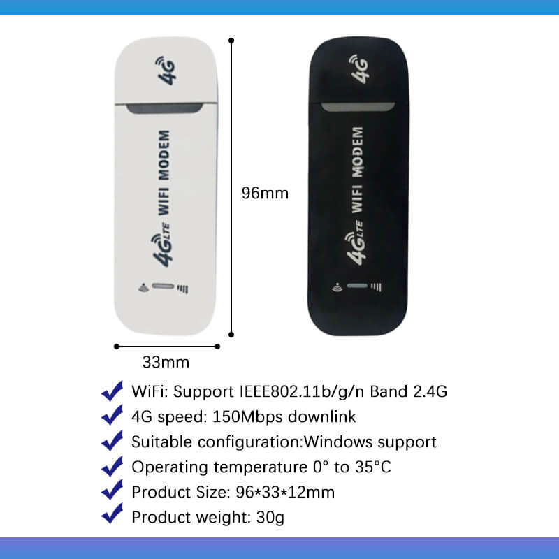 Arenzza 4G LTE wireless USB router and network card adapter with 150Mbps speed, designed for mobile broadband connectivity.