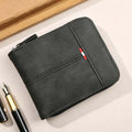 Aarenza men's PU leather wallet with zip-around closure, available in four colors, measuring 11.5x9.5cm, designed for stylish organization.