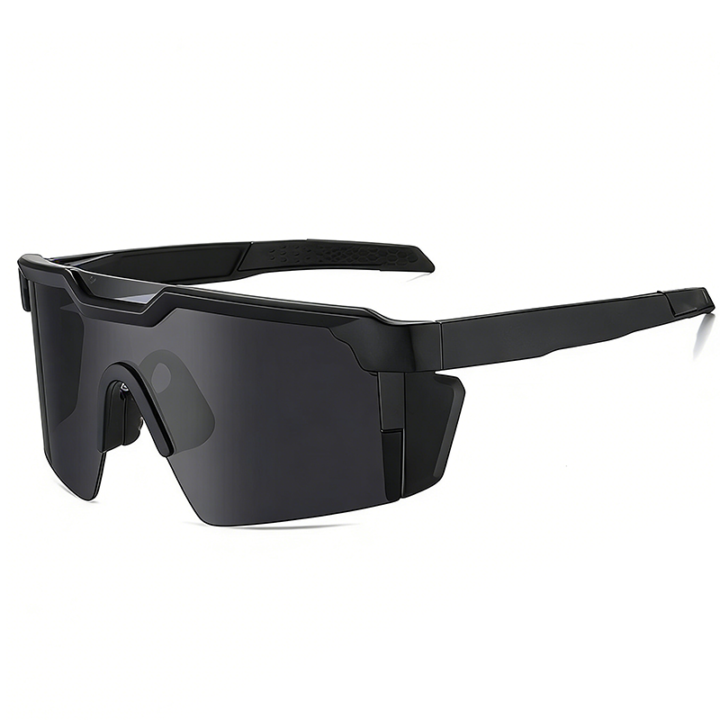 Arenzza UV400 sports sunglasses for men and women with black frames and polarized lenses, suitable for outdoor activities.