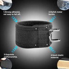 Aarenza no buckle elastic belt for men and women, adjustable black accessory with a sleek, stretchy design.