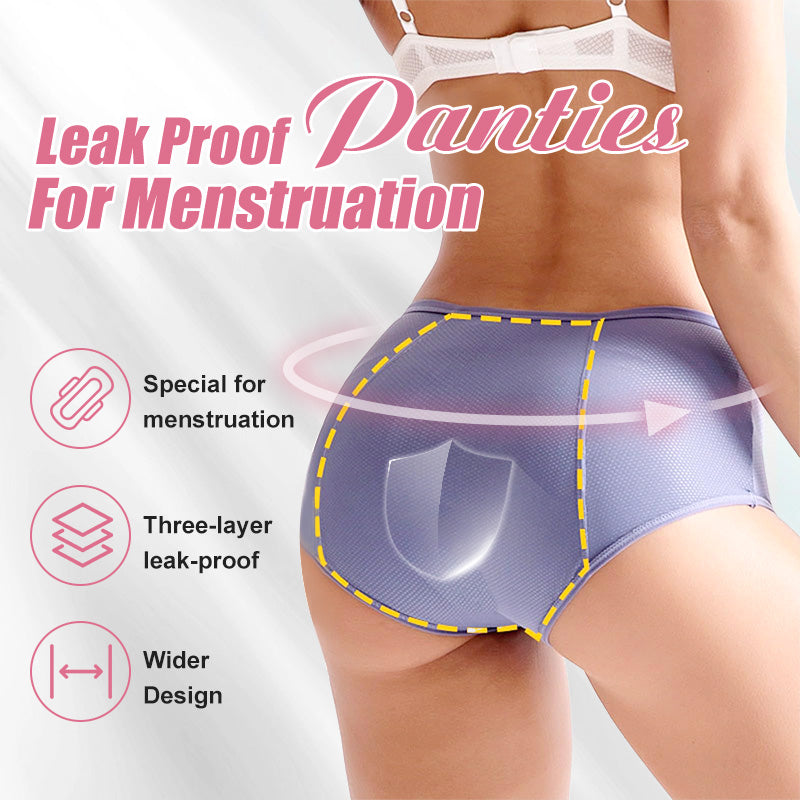 A pair of Arenzza women's high waist leak-proof panties designed for menstruation, featuring comfortable fit and discreet protection.