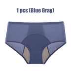 A pair of Arenzza women's high waist leak-proof panties designed for menstruation, in a neutral color, showing the fit and fabric.