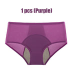 A pair of Arenzza women's high waist leak-proof panties for menstruation, shown in black fabric with comfortable fit and seamless design.