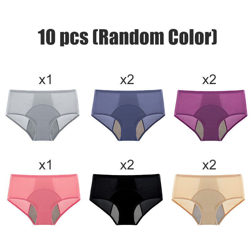 A pair of women's high waist leak-proof panties for menstruation by Arenzza, with a comfortable fit and discreet, protective design.