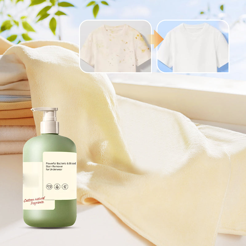Arenzza Winter Specials bacteria and blood stain remover for underwear, showing a bottle of stain remover spray on a white background.