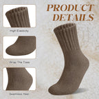 Five pairs of Arenzza women's solid mid-calf socks in various colors, showcasing comfortable, everyday clothing and accessories.